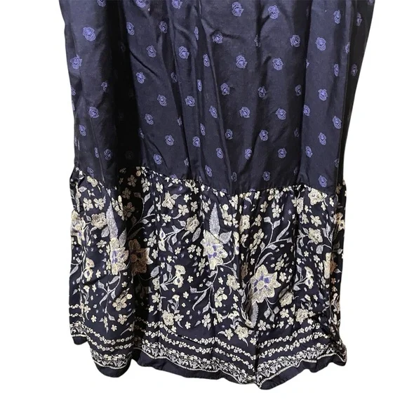 Old Navy Navy Blue Floral Maxi Dress Boho Festival Medium - Picture 6 of 14
